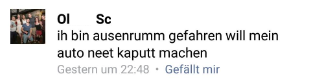 Es wurde kein vorbeifahrendes PKW an dem Abend beschädigt. Schon doof, wenn man aus irrationaler Fremdenangst umsonst Kilometer fährt.